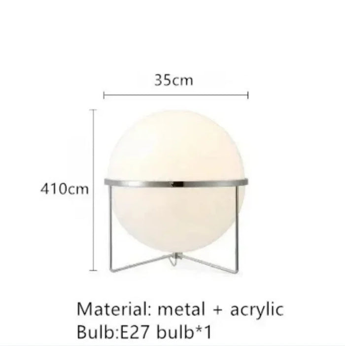 lampe sol moderne acrylique blanche dorée interrupteur rond translucide