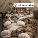 sac couchage adulte sac fourrure chat imprimé doux confortable polyester coton lit