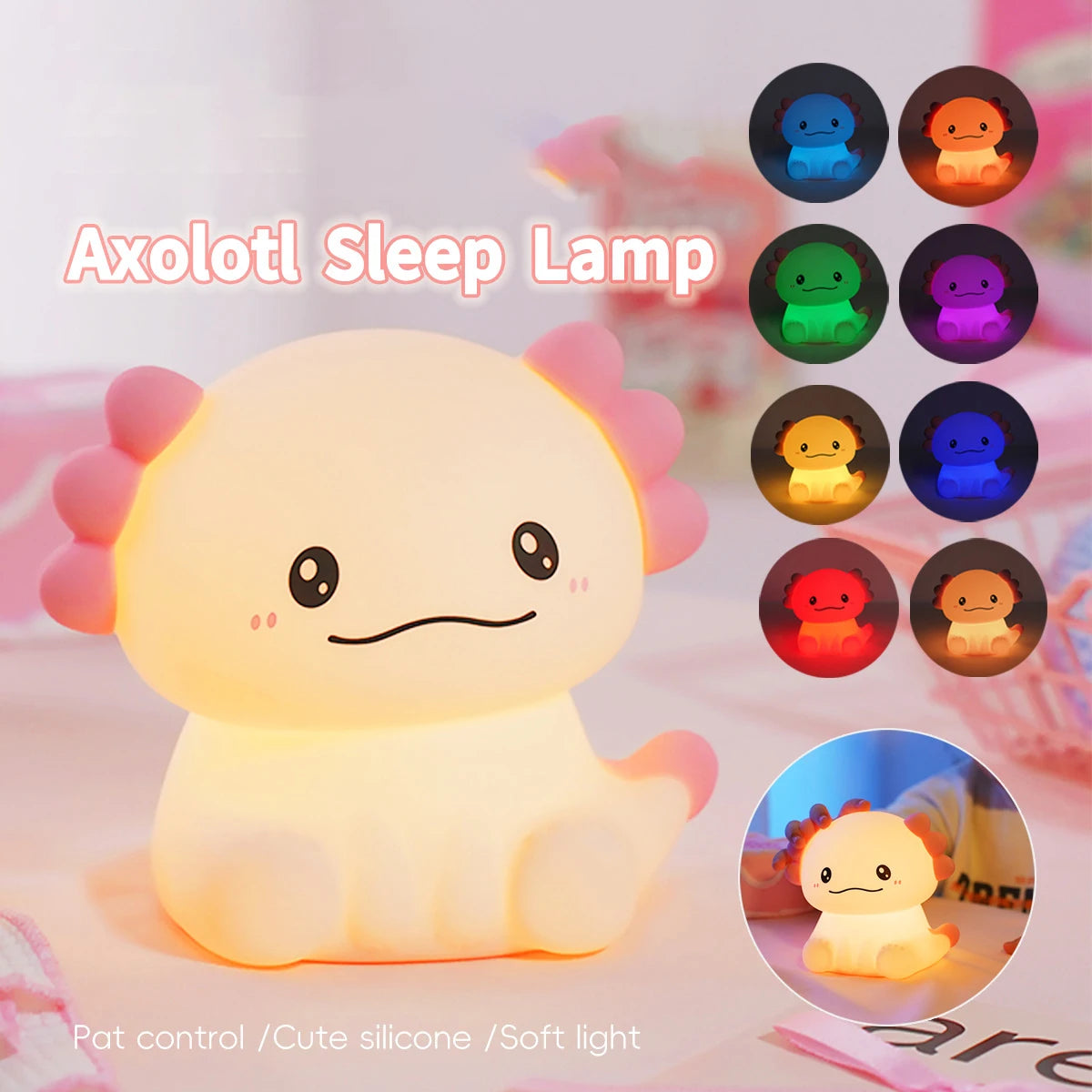 lampe nuit enfant rechargeable usb led souriante dessin animé rose clair joues rouges feuilles