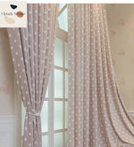 rideau moderne beige clair blanc motif points opacité salon chambre fenêtre polyester épais