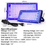 lampe uv led 100w bleu moderne câble alimentation interrupteur led chip 2835