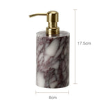 ensemble salle bain marbre moderne blanc gris rose distributeur savon pot brosse dents diffuseur