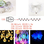 guirlande lumineuse translucides blanc doré multicolore moderne clips usb 3m 6m noël décoration festive