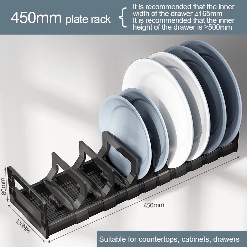 support rangement assiettes bols gris blanc moderne clips anti rustre ajustable évier cuisine
