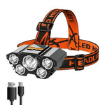 lampe frontale led ajustable bandeau noir orange sport utilitaire rechargeable usb cèle sevenled/hooks