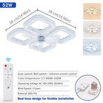 ventilateur plafonnier moderne blanc strass télécommande led vitesses minuterie lumières