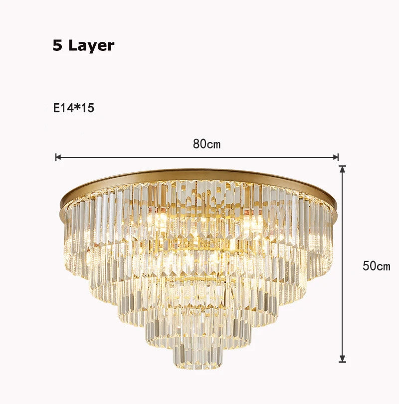 lustre moderne élégant doré transparent prismes géométriques câble led chambre salle mangerhôtel