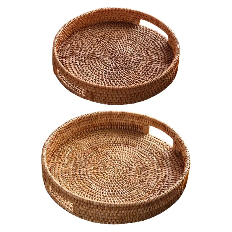 corbeille marron clair tressée traditionnelle respectueuse environnement stockage portable rotin multifonctionnelle domestique hotelière serviettes