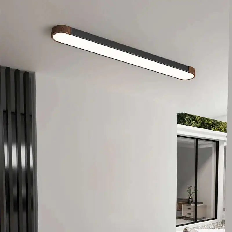 plafonnier led moderne noir bois naturel contemporain autonome flux lumineux variable certifié ccc