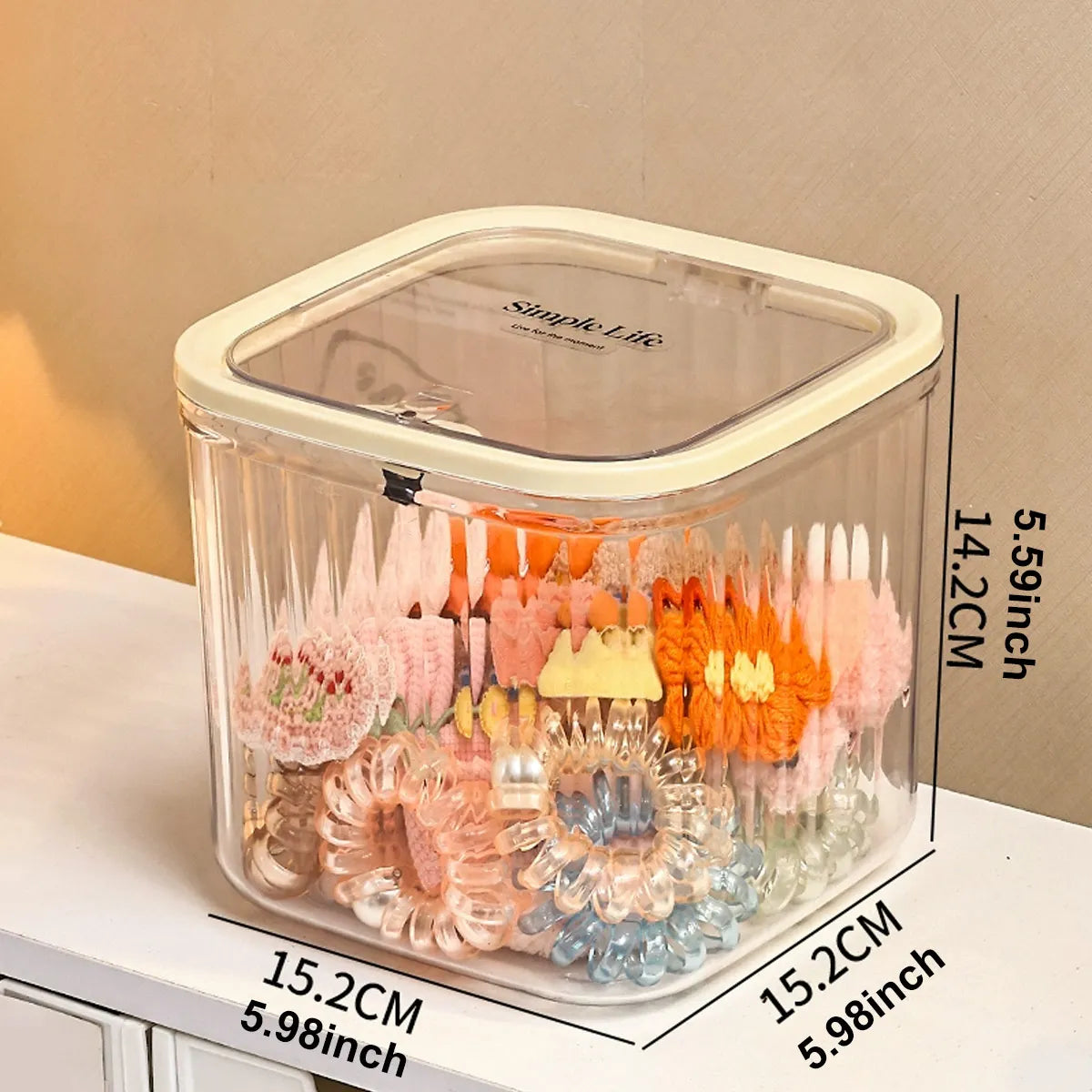 boîtes rangement transparentes femmes pince cheveux élastiques clips modernes domestique
