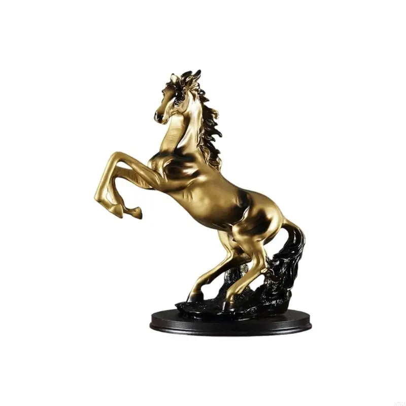 statuette cheval doré ornée strass art déco maison feng shui cadeau anniversaire noël pâques