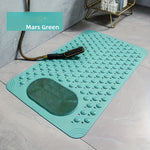 tapis bain antidérapant texturé mars green bleu clair gris moderne drainage rapide sécurité maison