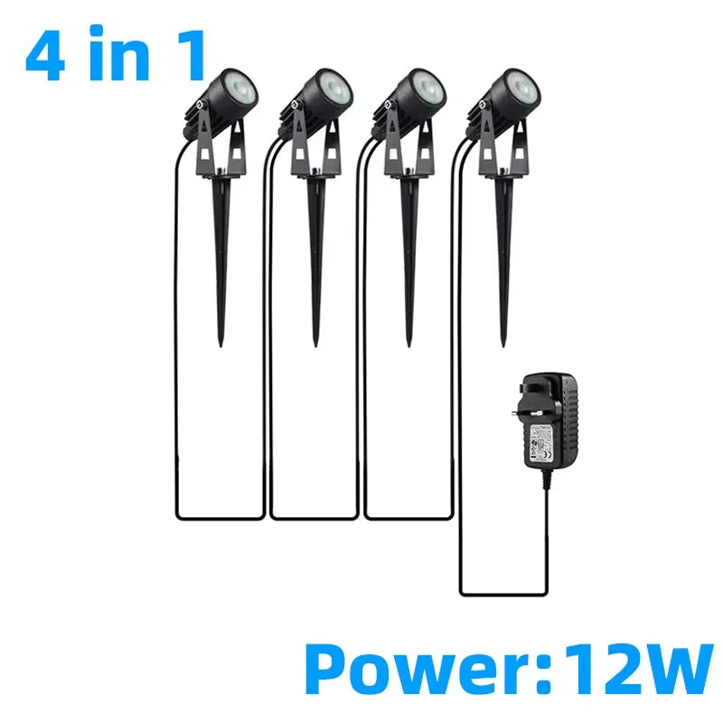spots led paysagistes noirs modernes 12 tringle adaptableextérieur sécurité ip65 étanche