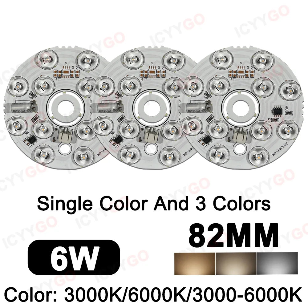 plaque led 12w 14w 6w blanc 6000k 3000k circulaire diodes modernes driver free
