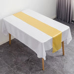 nappes tables chemins table polyester couleur blanche moderne épures sans motif 11x108 pouces Bordeaux