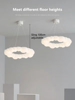 luminaire suspendu moderne blanc sphères diffusion lumineuse chambre salon étude entrée led dimmable