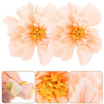 décoration murale fleurs papier rose pêche jaune rouge plissées franges adhésives festives mariage anniversaire