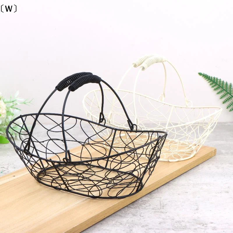 panier fil métallique blanc noir fileté moderne cuisine organisation rangement poignées flexibles