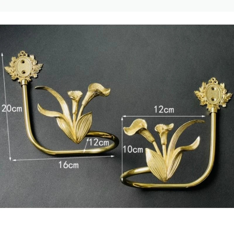 porte serviettes mural classique baroque fleurs stylisées doré fixations plaque fixation inclusOpaque