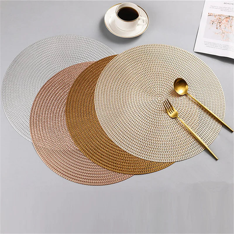 Set de table rond kaki foncé résistant à la chaleur