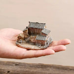 miniatures maison rustique résine animaux cochon buffle pot plant toit pierreux imitation bois.texture.rugueuse
