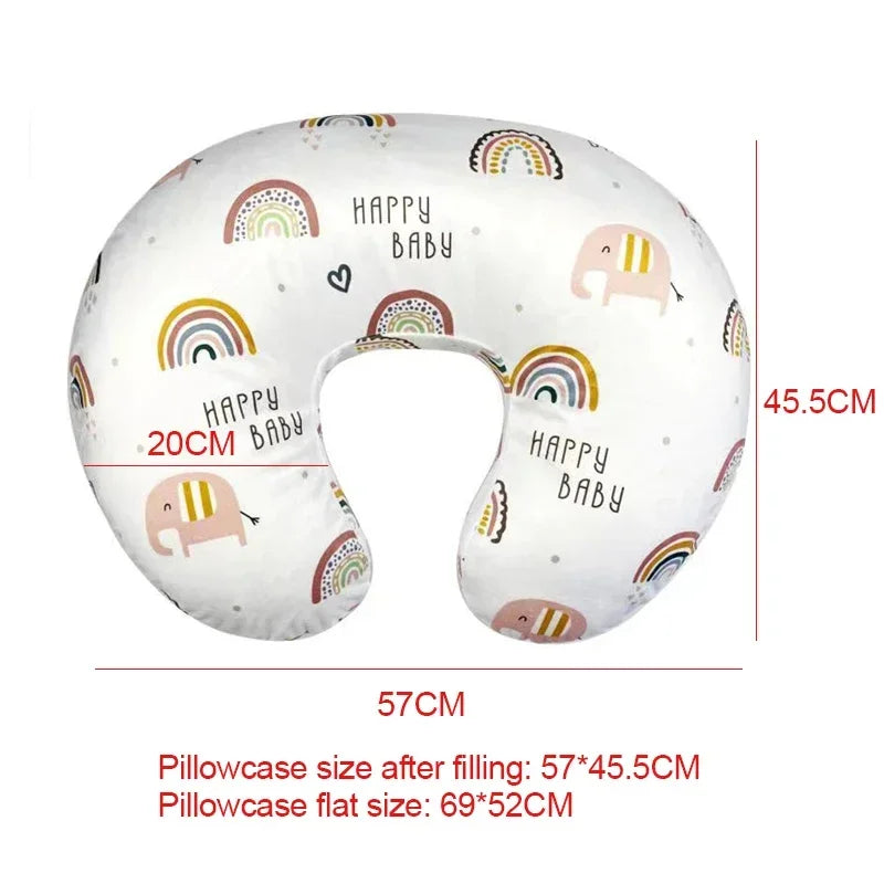housse coussin allaitement bébé dessin animé elephants arc ciel polyester doux confortable fourrure points