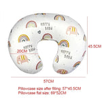 housse coussin allaitement bébé dessin animé elephants arc ciel polyester doux confortable fourrure points
