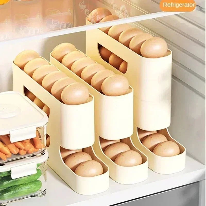 support œufs réutilisable plastique moderne beige clair grande capacité coulissante couches fixations invisibles