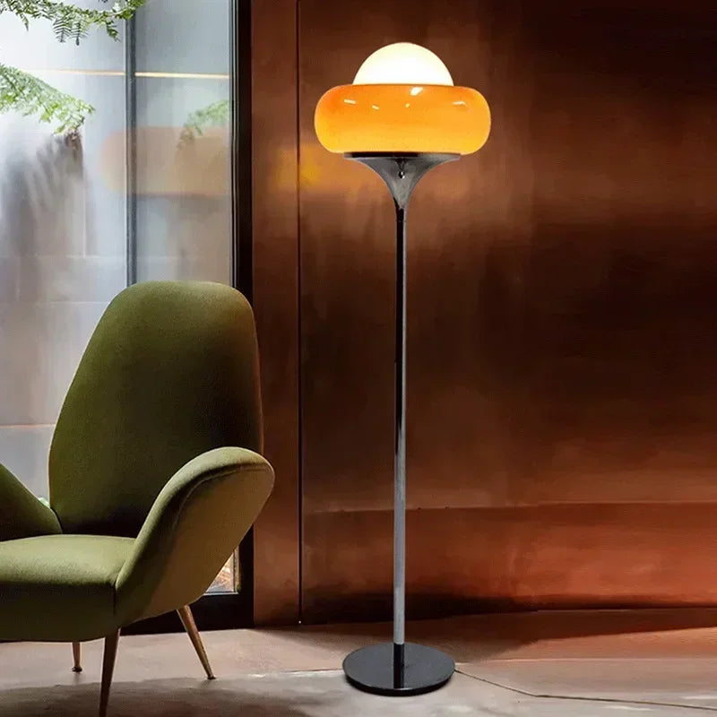 lampe led moderne orange blanche base plate brillante salle manger chambre salon