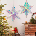 Décoration suspendue flocon de neige irisé pour Noël