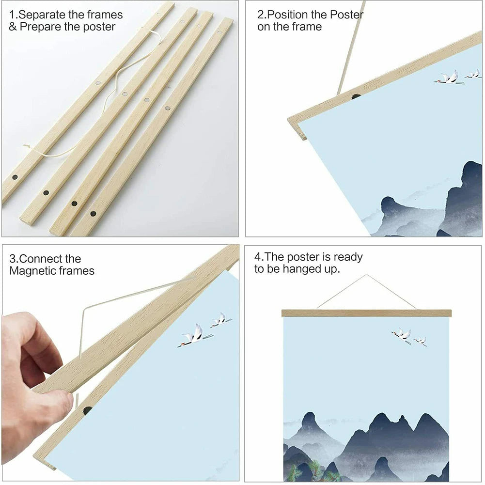 cadre mural bois naturel minimaliste 51cm 41cm 31cm 21cm poster inclusSuspense avant publication... Voici