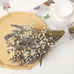 bouquet fleurs séchées lavande gypsophile mixte décoration maison anniversaire mariage violettes blanches boho doux