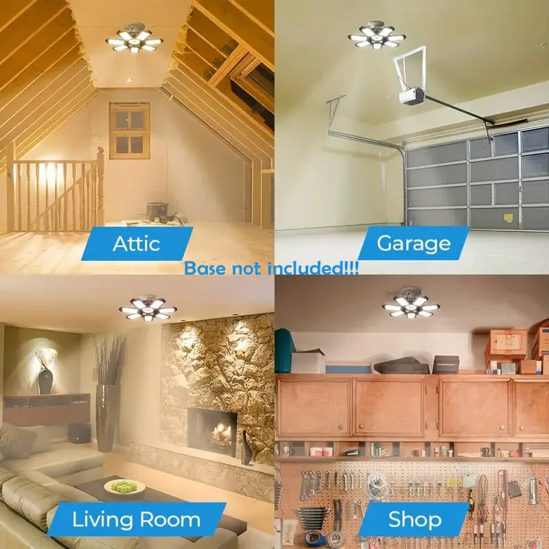 lampe led pliable noire grille ventilation moderne fixations vis éclairage garage atelier store