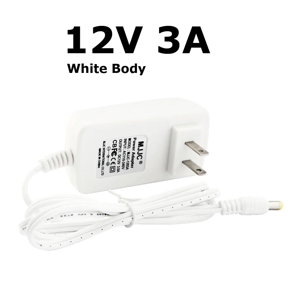 adaptateur secteur 12v 1a 2a 3a led driver eu us plug blanc certifié ccc