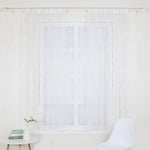 rideau decoratif argenté bohème semi transparent fenetre plateextérieur decoration maison franges vertical bois blanc