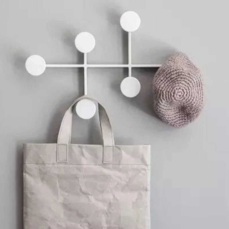 porte sacs vêtements mural noir blanc or circulaire métallique moderne minimaliste sacs chapeaux vêtements