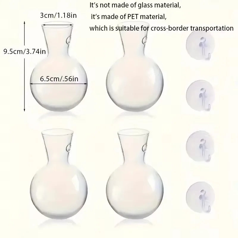 vases suspendus verre transparent modernes minimalistes adhésifs plantes intérieures
