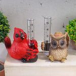 thermomètre décoratif résine oiseau cardinal chouette grenouille rouge vert marronclairextérieur jardin animalier