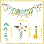 guirlande décorative florale couleurs vives camomille marguerite feuilles stylisées anniversaire enfant classe festive joyeuse