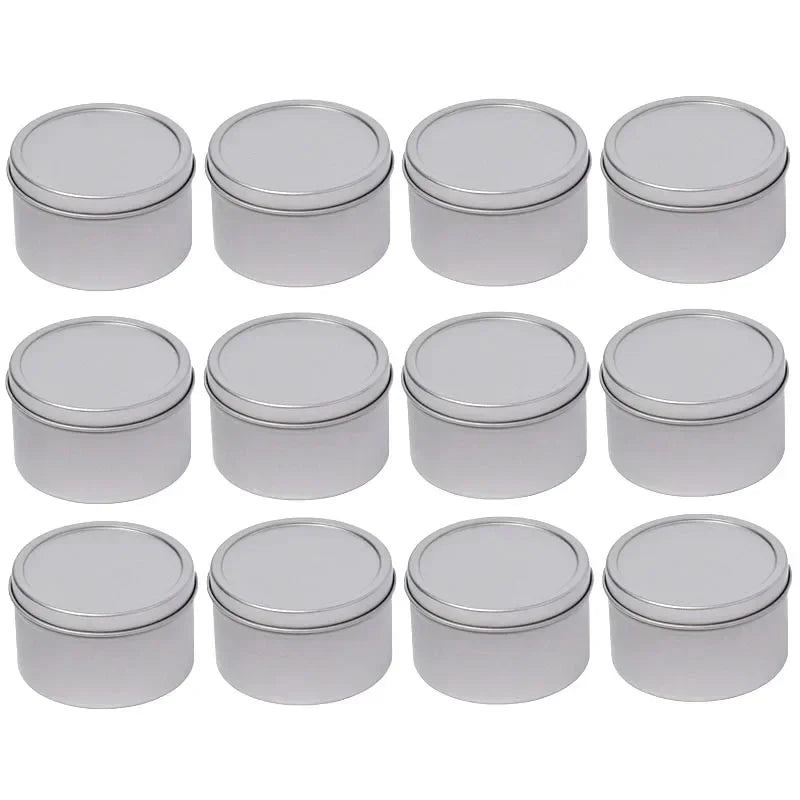 boîtes rondes métal or noir argent contemporaines rangement cosmétiques skincare organiser travel tins cream