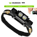 lampe frontale led rechargeable 1200 lumens ipx6 étanche hiking noir jaune vert