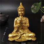 statue bouddha dorée détaillée classique traditionnel ornement feng shui maison artisanat résine