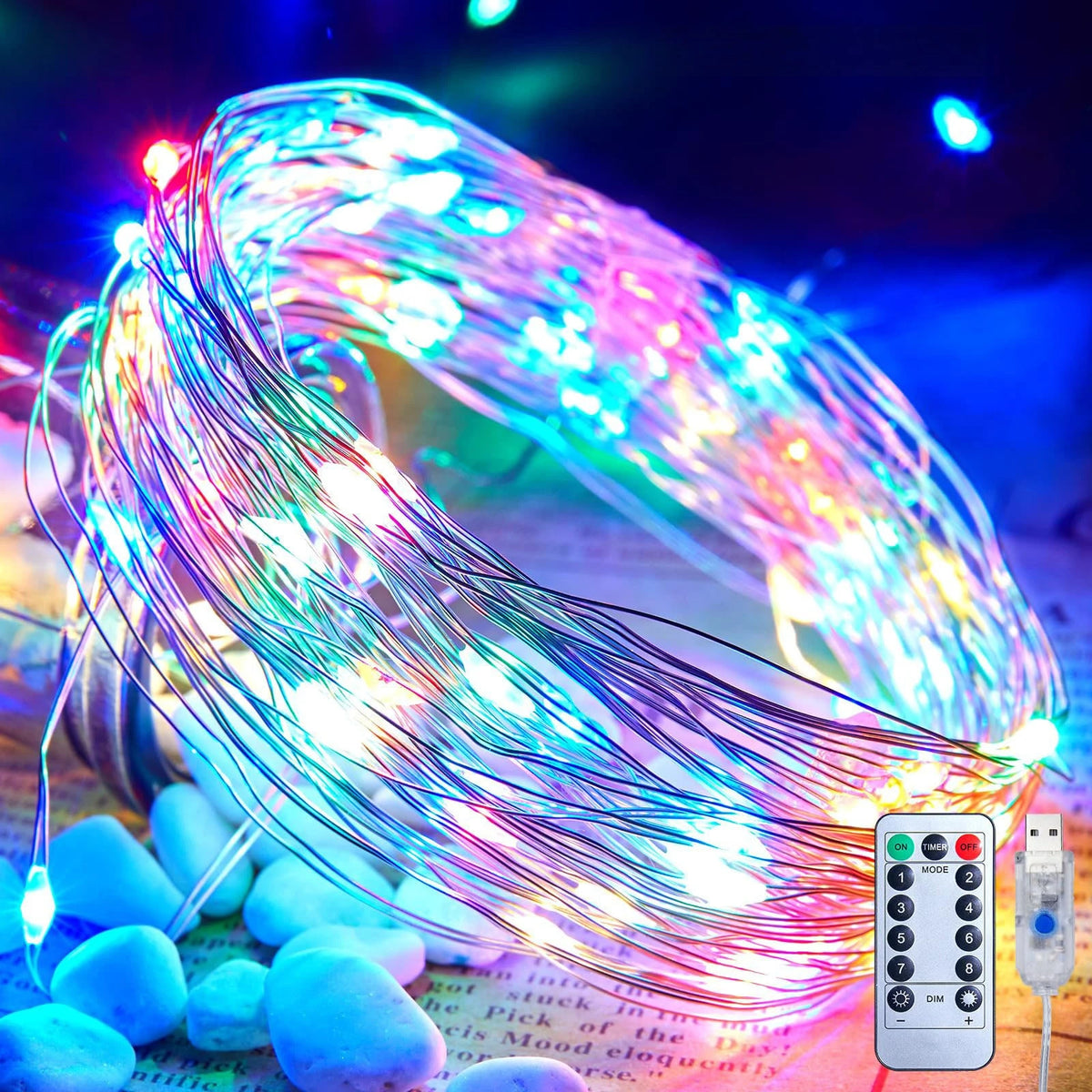 guirlande lumineuse led multicolore moderne 10m 20m adhésif imperméable contrôleur