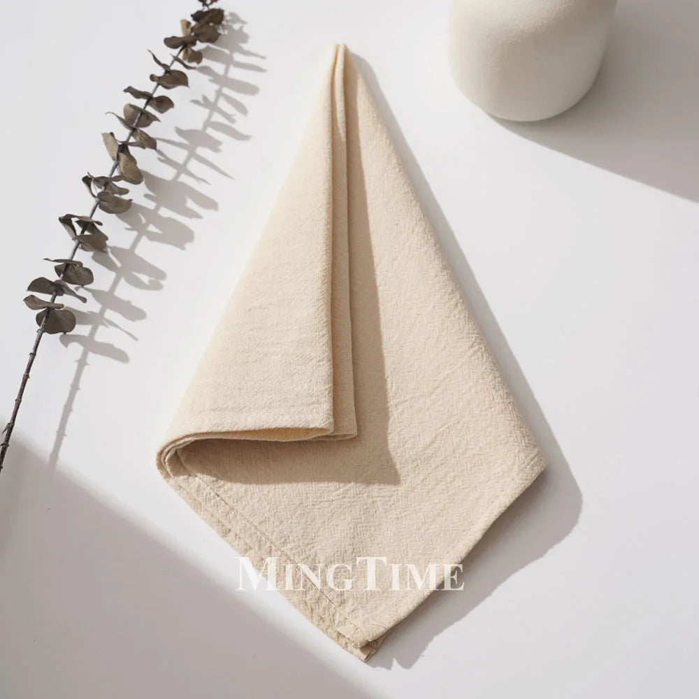 serviettes coton unies réutilisables classiques beige rose vert bleu marine table maison party