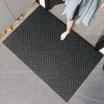 tapis gris rayures moderne antidérapant polyester mousse pe salon cuisine chambre couloir