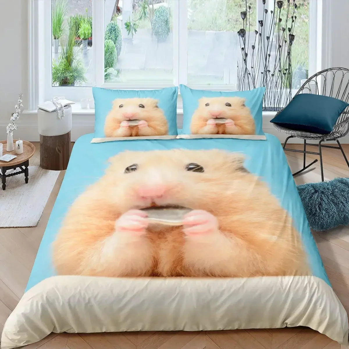 Ensemble literie personnalisable avec motif hamster 3D