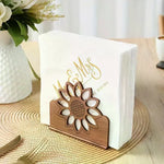 porte serviettes bois moderne tournesol marron clair décoration salle manger contemporain