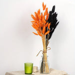 décoration intérieure plumes orange noir bouquets feuilles naturelles rustiques 60 pièces decoration table fêtes