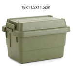boîtes rangement camping beige vert noir pots conservation couvercle poignées durable respectueux environnement pratique