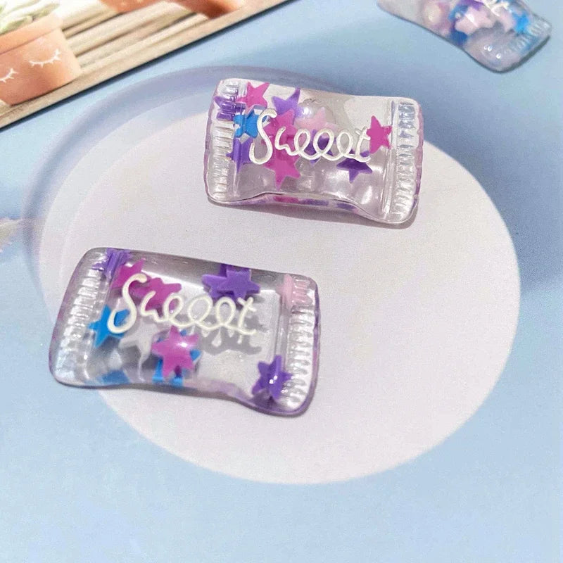 magnets réfrigérateur transparents coeurs étoiles sweet résine boîte bonbons décorative enfantine party stickers
